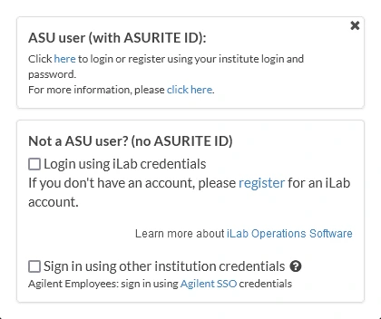 ASU actual user login